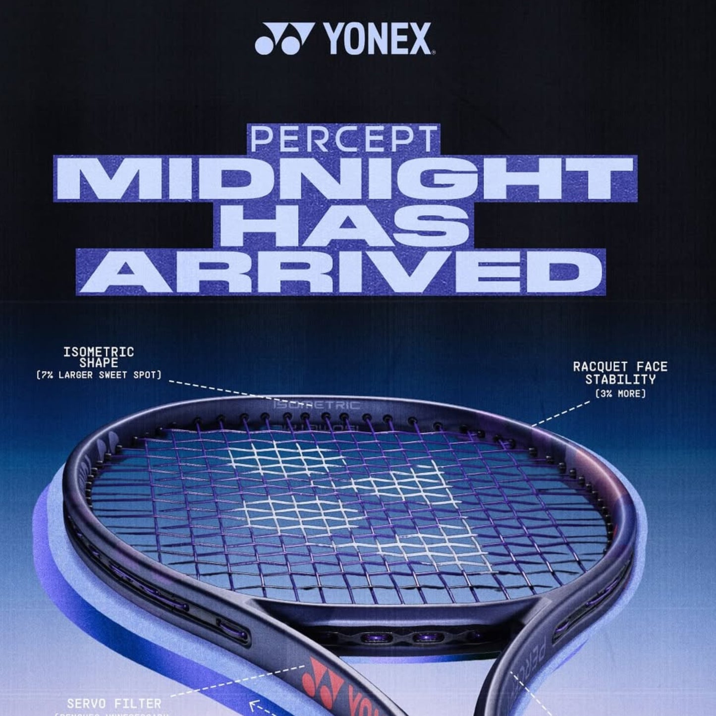 YONEX RACKET PERCEPT 01 100 16X19 300G MIDNIGHT NAVY