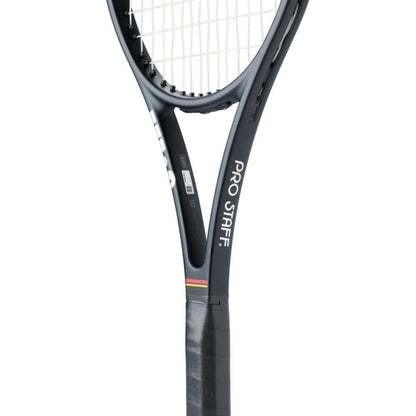 Tennis racket with 'Pro Staff' branding on a white background