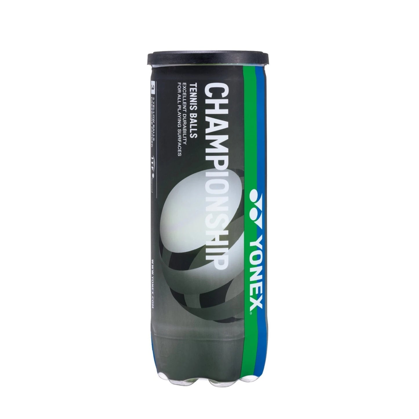 Yonex Championship tennis balls canister on a white background