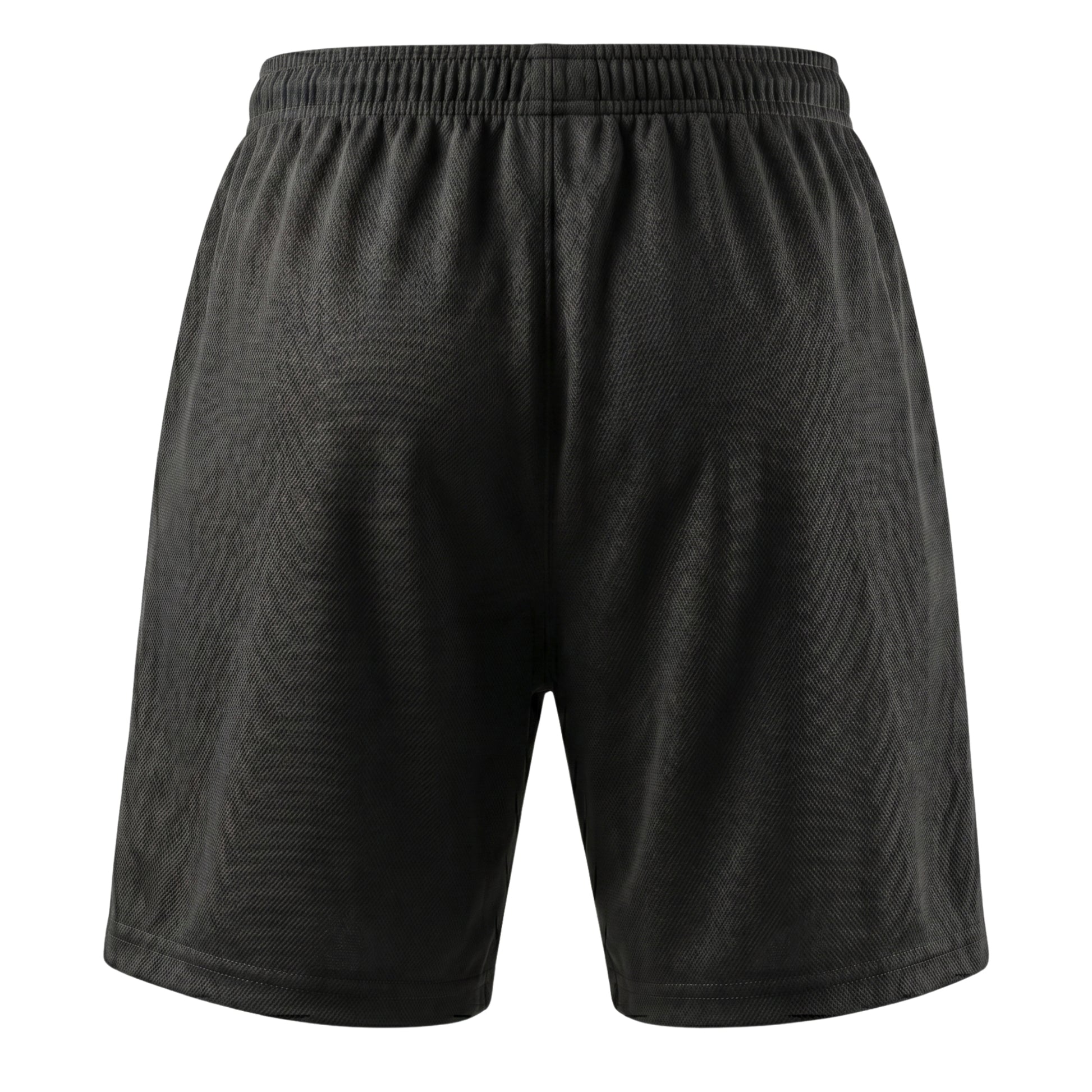 Black Yonex shorts with a logo on a white background