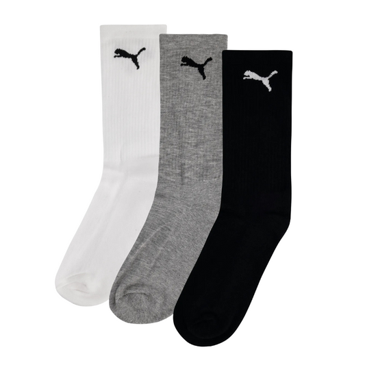PUMA SOCK CREW LOGO BLACK/GREY/WHITE (3)