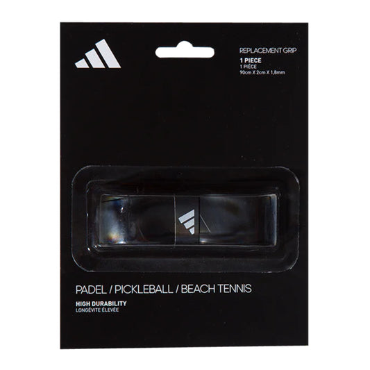 Adidas replacement grip packaging for paddle, pickleball, and beach tennis on a white background