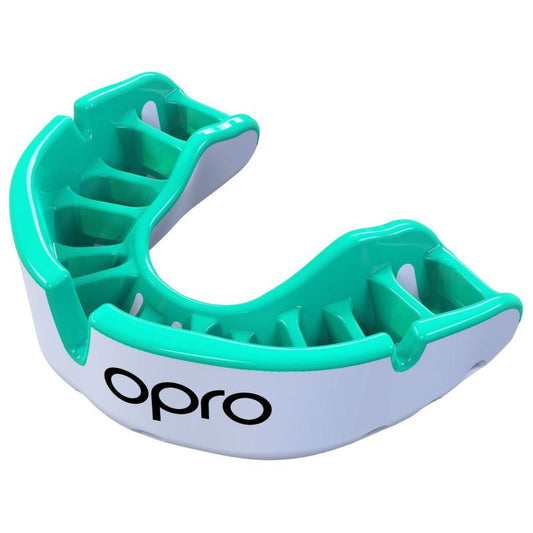 OPRO MOUTHGUARD GOLD SNR WHITE/MINT