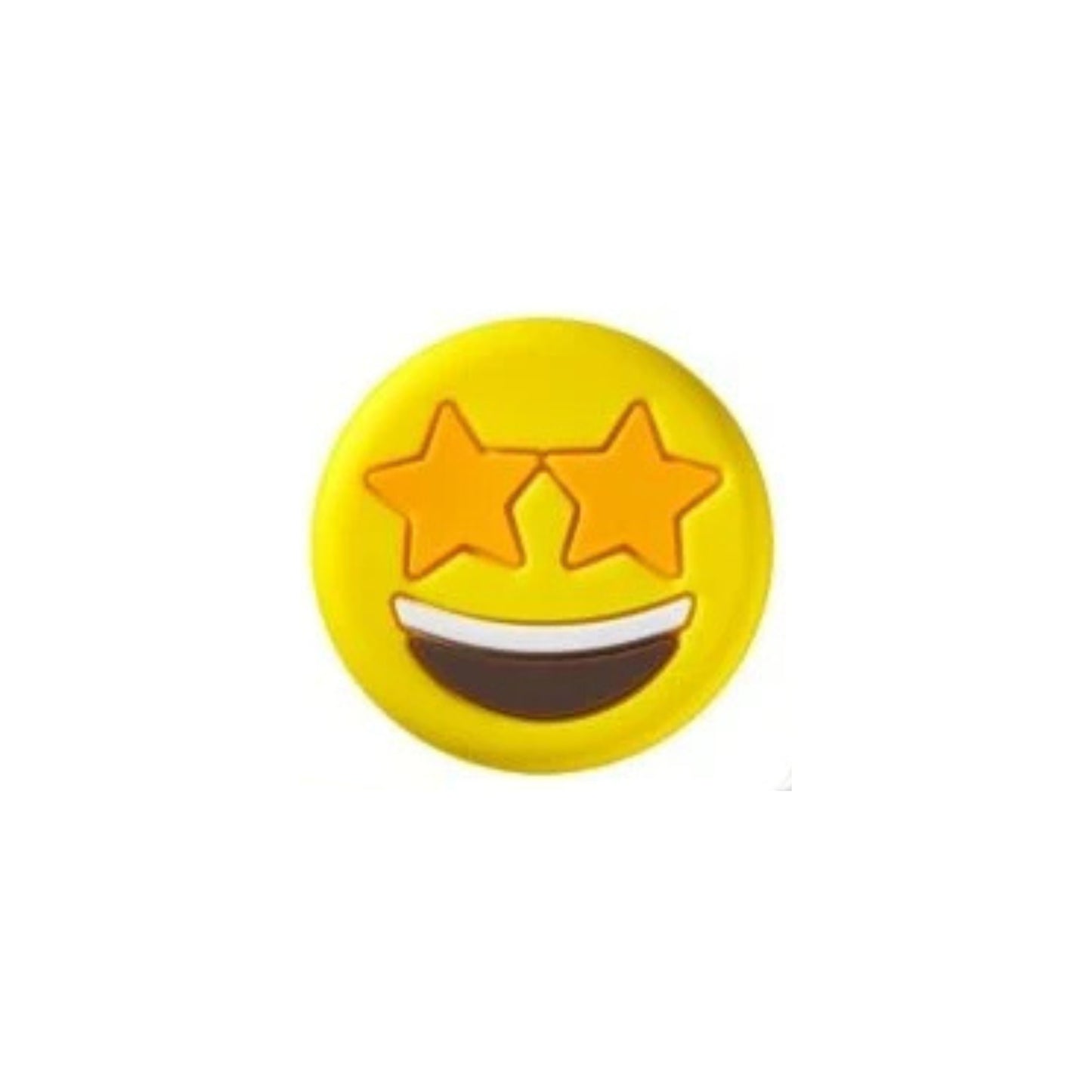 Emoji dampener with star-shaped sunglasses on a white background