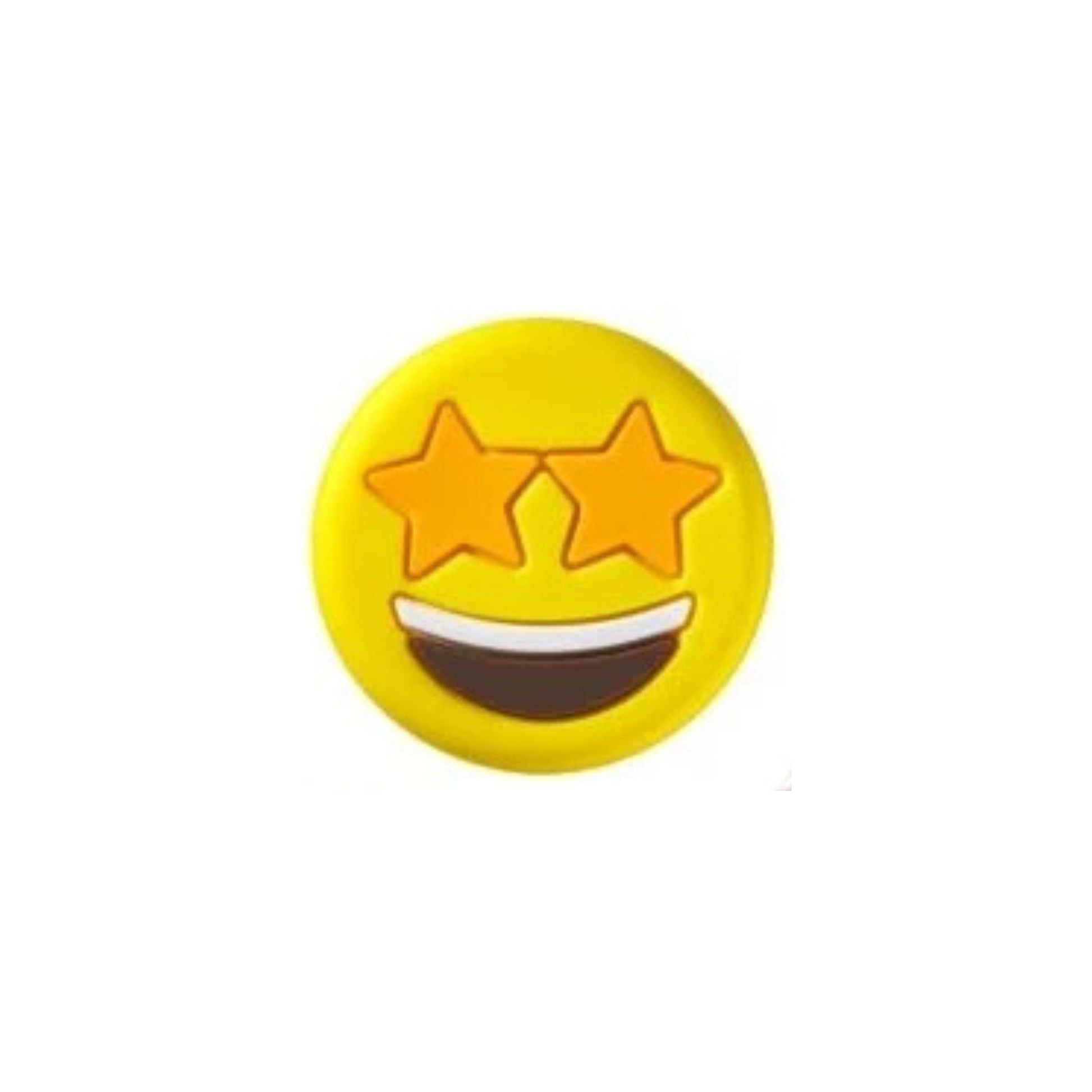 Emoji dampener with star-shaped sunglasses on a white background