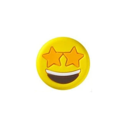 Emoji dampener with star-shaped sunglasses on a white background