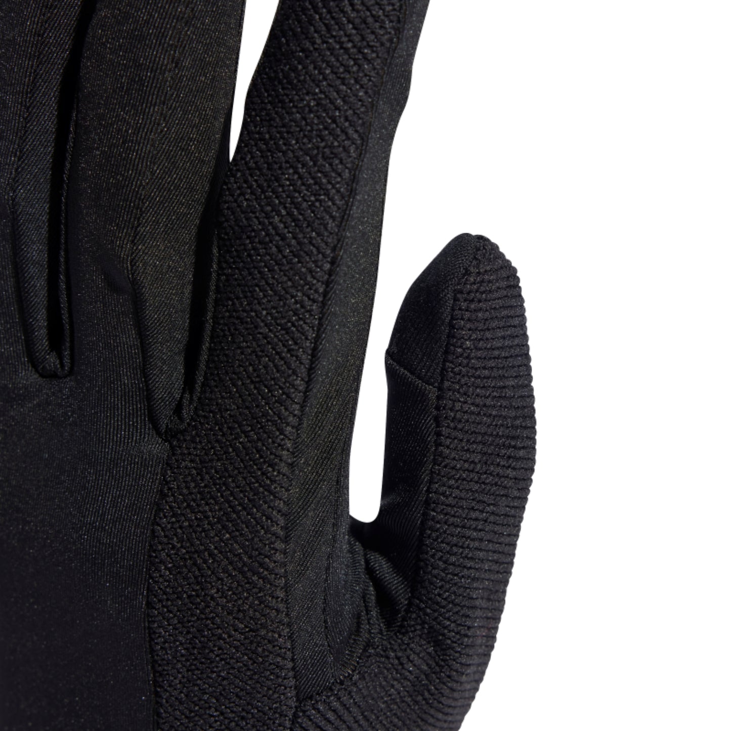 Close-up of a black glove on a white background