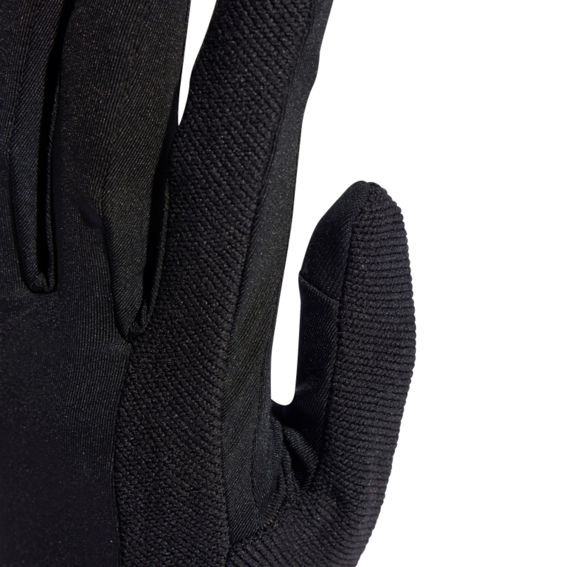 Close-up of a black glove on a white background