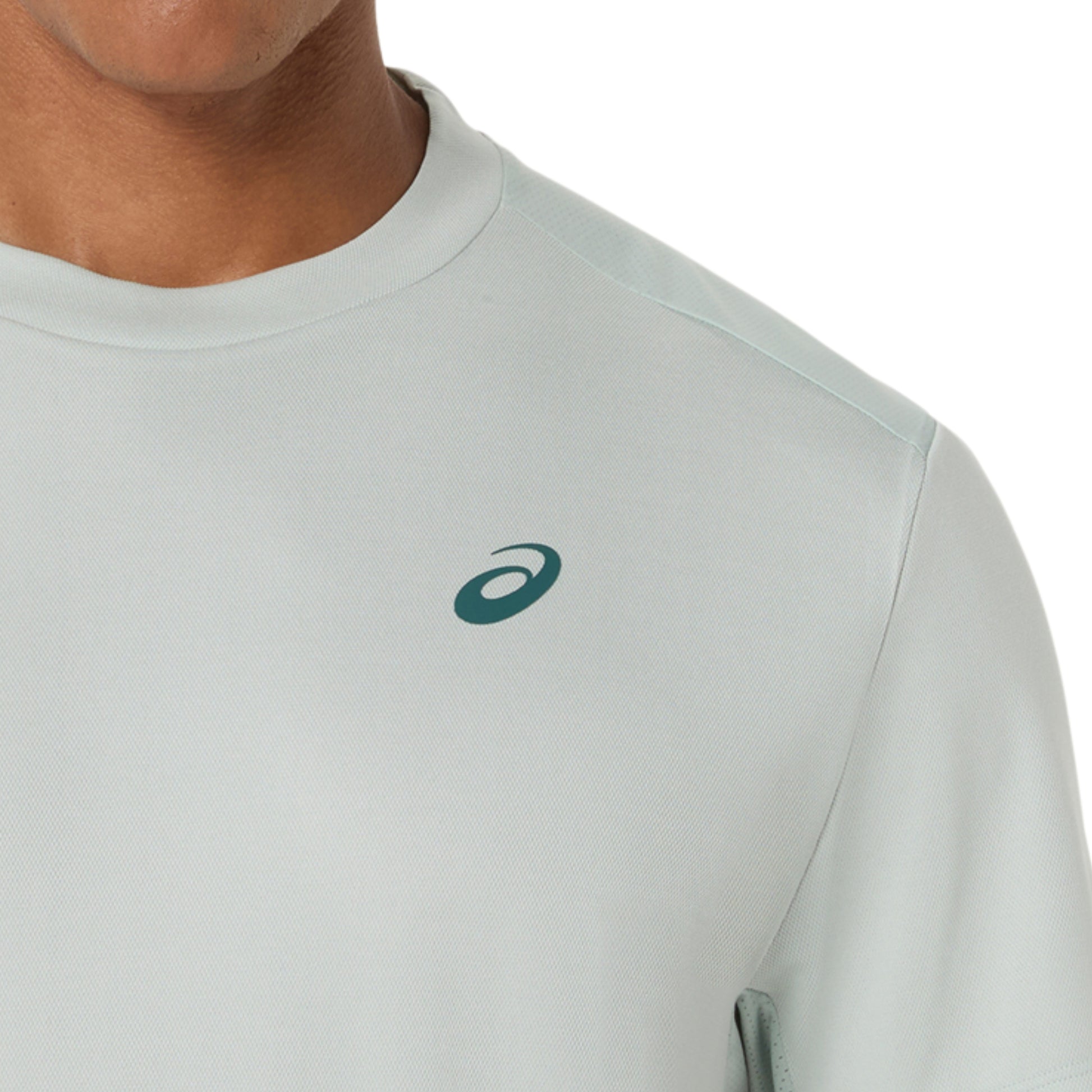 Cold moss t-shirt with a green logo on a white background
