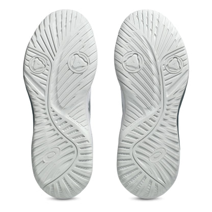 The outsoles of a pair of tennis shoes, shown from the bottom against a plain white background.