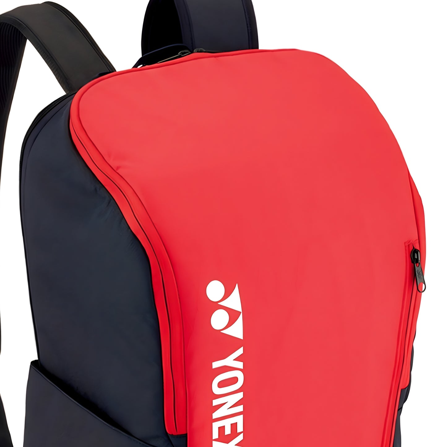 Red and navy backpack with Yonex logo on a white background