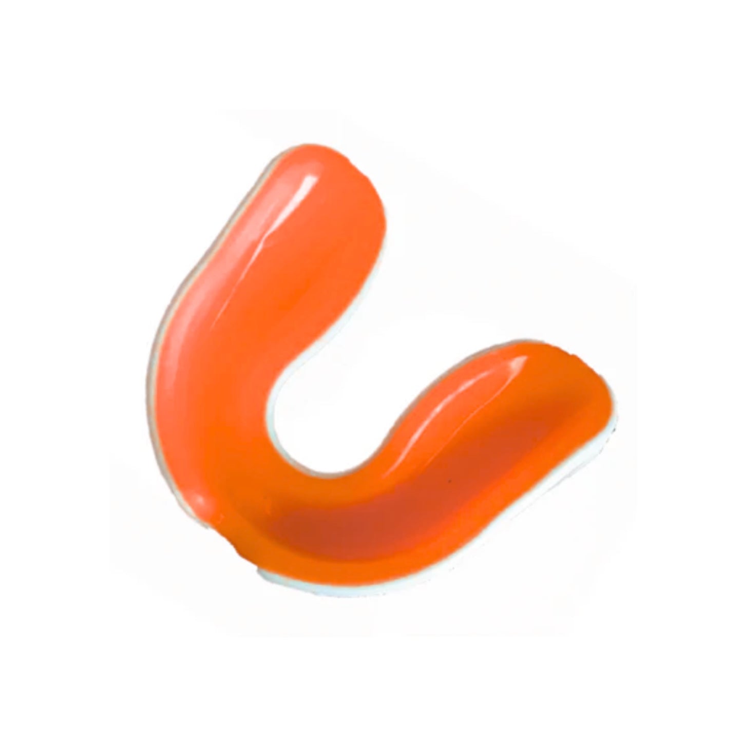 Orange mouthguard on a white background