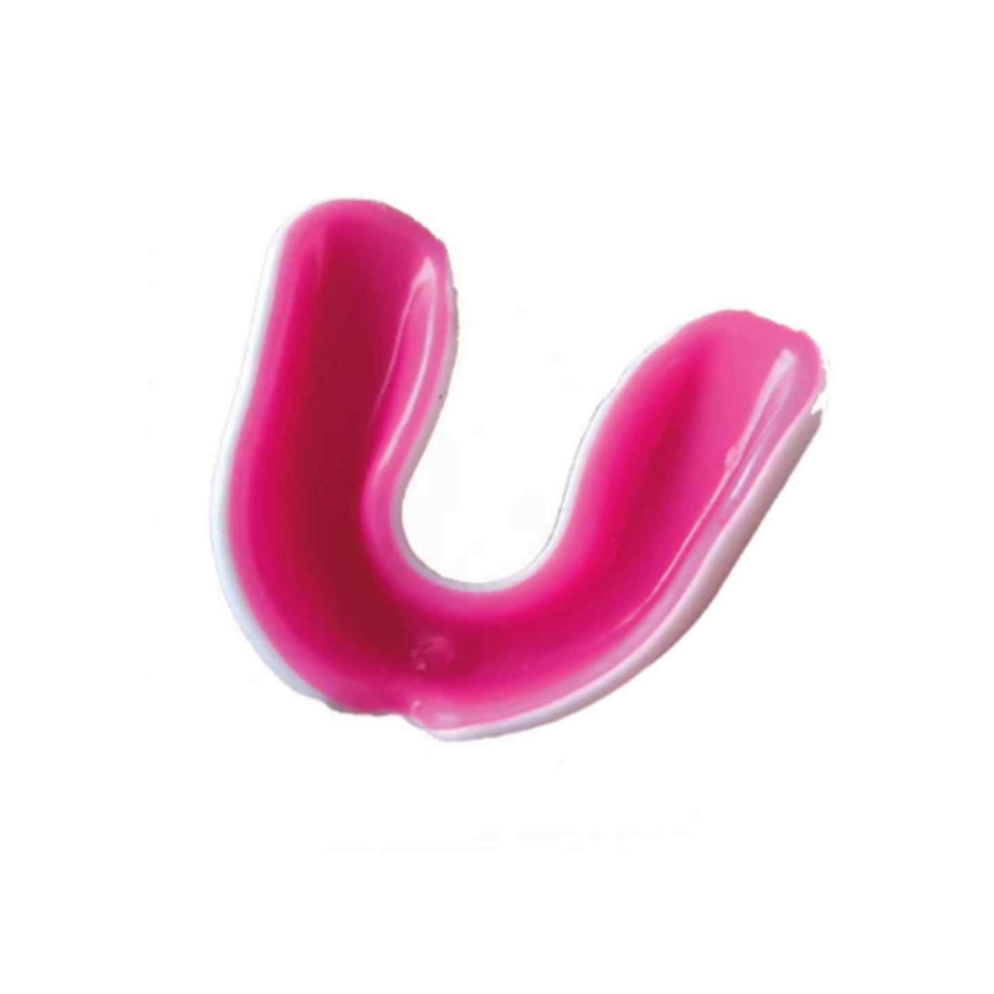 Pink mouthguard on a white background