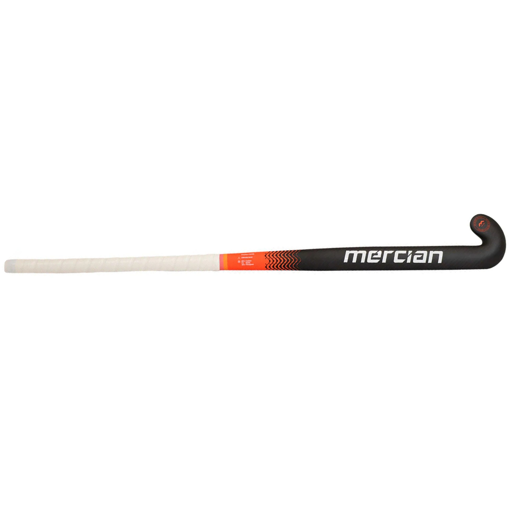 Hockey stick with 'mercian' branding on a white background