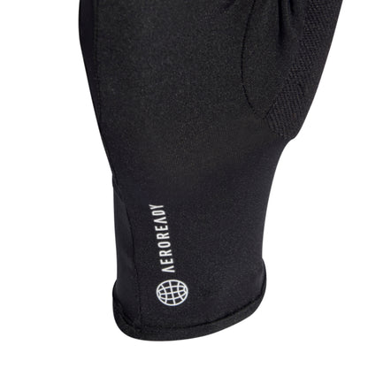 Black glove with Aeroready logo on a white background