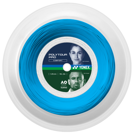 YONEX STRING POLYTOUR PRO 1.25MM 16G FLASH BLUE REEL