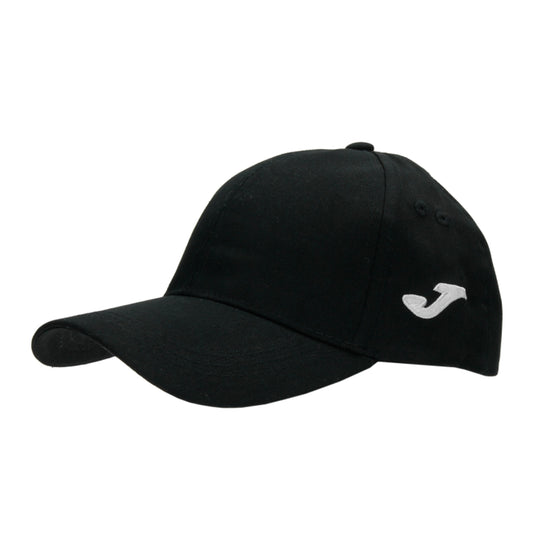 Black Joma cap with a white logo on a white background