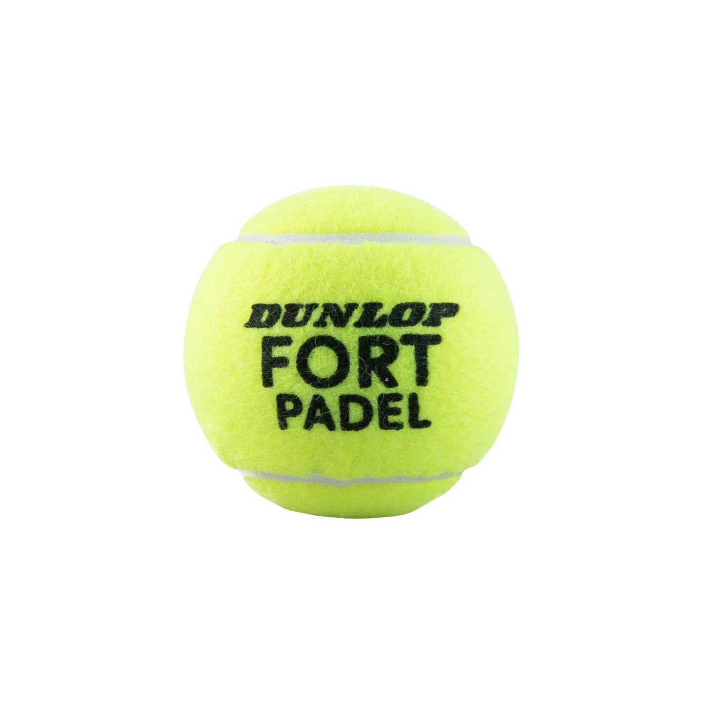 Yellow Dunlop Fort Padel tennis ball on a white background