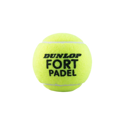 Yellow Dunlop Fort Padel tennis ball on a white background