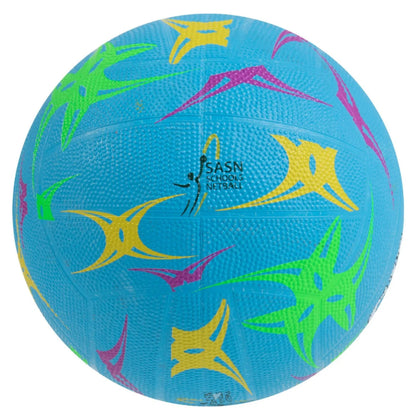 Gilbert blue sports ball with colorful patterns