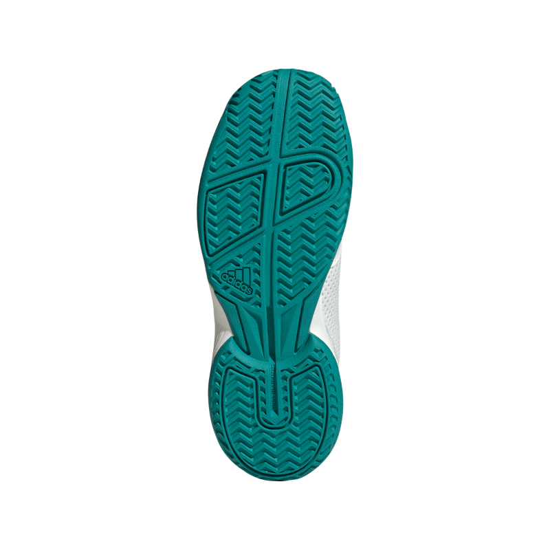 ADIDAS SHOE COURTFLASH KID WHITE/PURE TEAL (AW25)