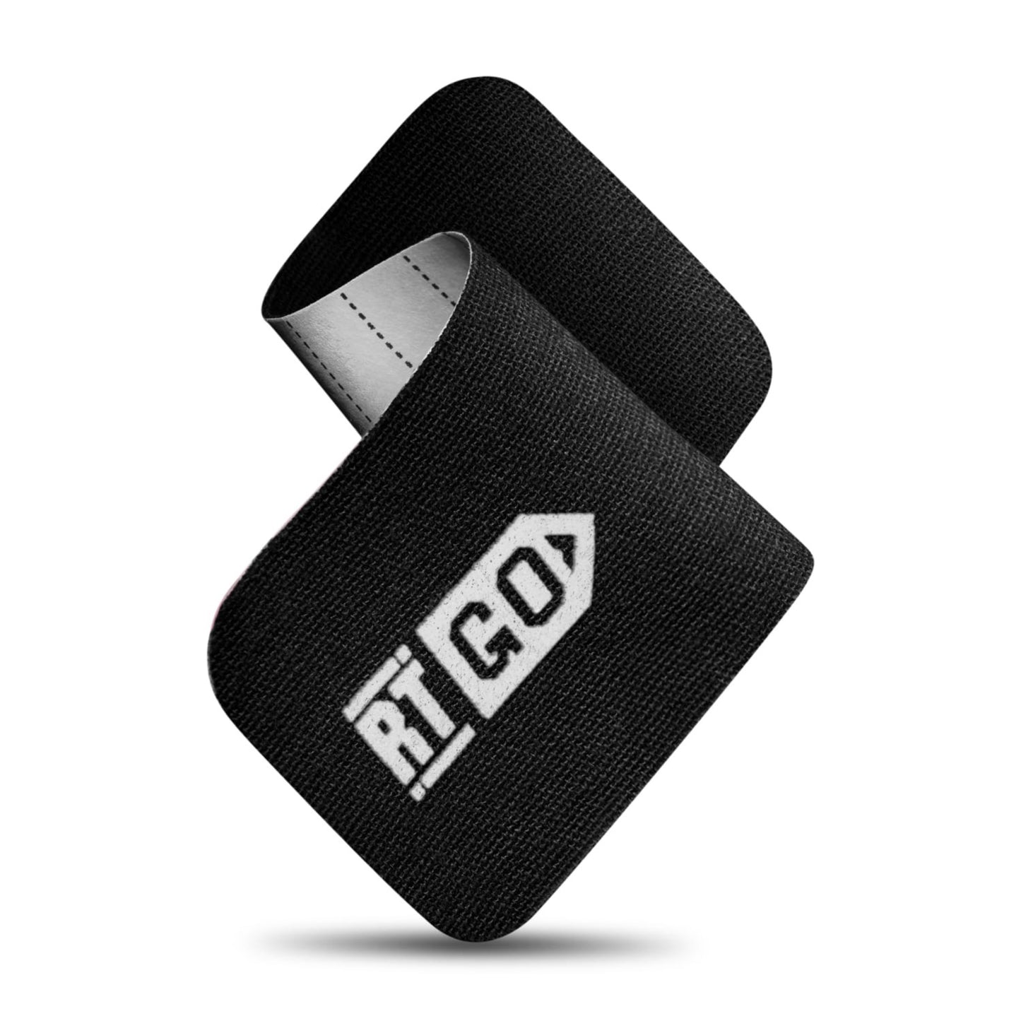 Black tape with a logo on a white background