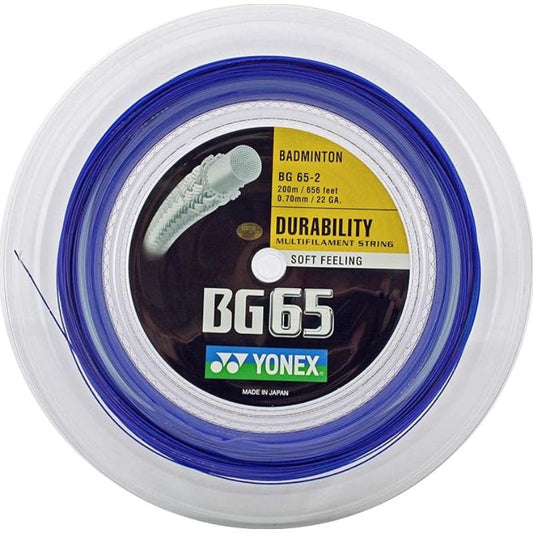 YONEX STRING BMT BG65 22G 0.70MM ROYAL BLUE REEL