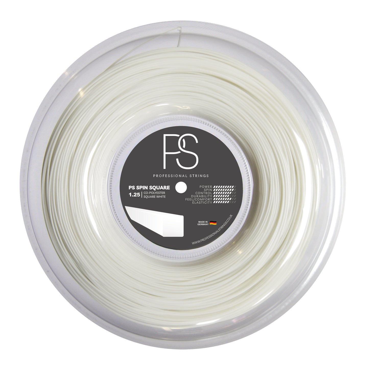 PRO STRING SPIN SQUARE WHITE 1.25MM REEL