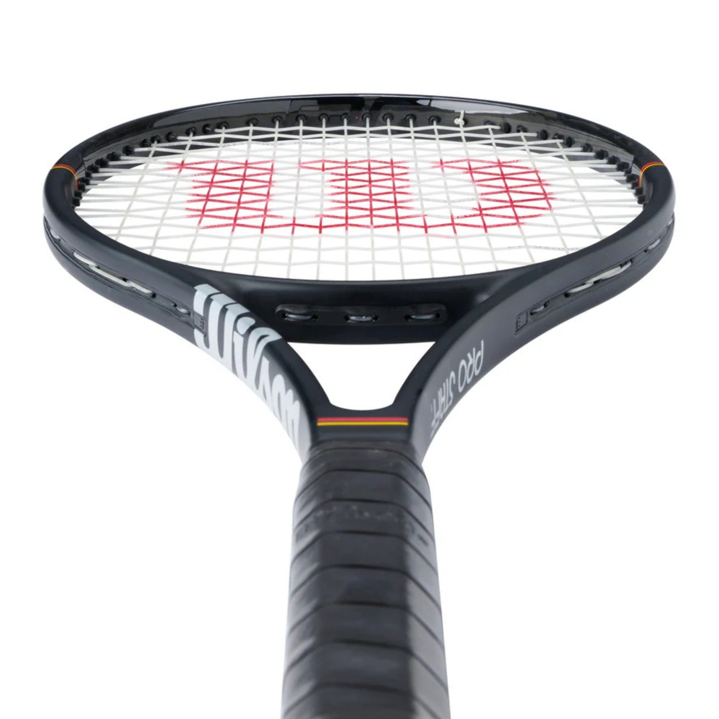Tennis racket with Wilson branding on a white background