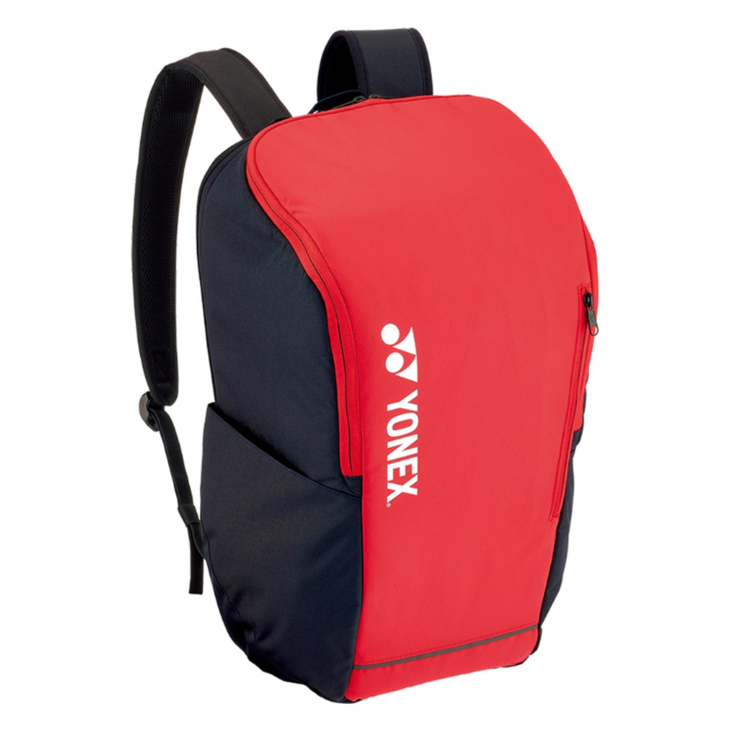 Red and navy backpack with Yonex logo on a white background