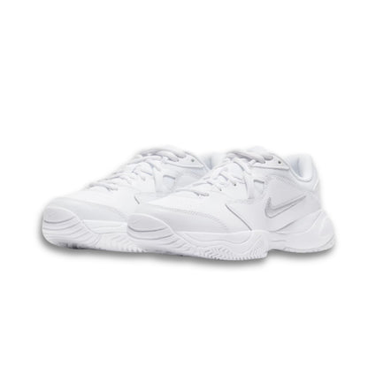 NIKE SHOE COURT LITE 2 KID WHITE/METALLIC SILVER (SS26)