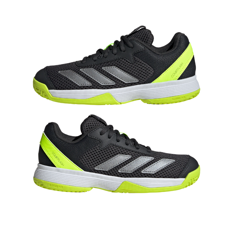 ADIDAS SHOE COURTFLASH KID BLACK/LUCID LEMON (SS25)