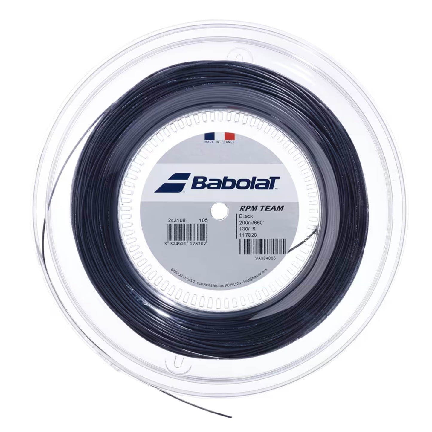 BABOLAT STRING RPM TEAM BLACK 16G 1.30MM REEL
