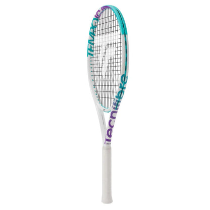 Tecnifibre Tennis racket with a white handle and colorful frame on a white background