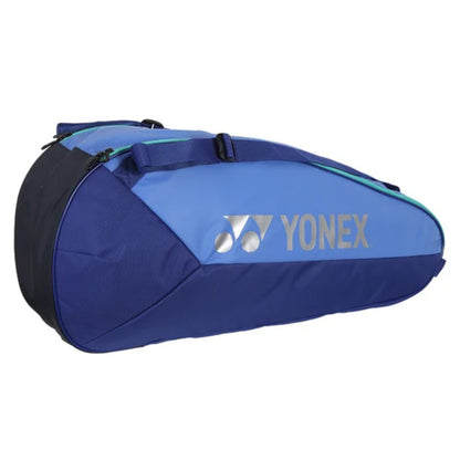 Blue tennis bag with Yonex logo on a white background