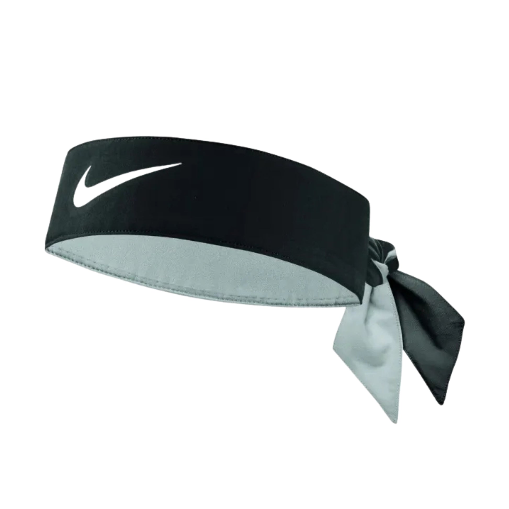 Black and gray headband with Nike logo on a white background