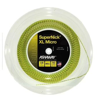 ASHAWAY STRING SQ SUPERNICK XL MICRO 18G 1.15MM YEL REEL
