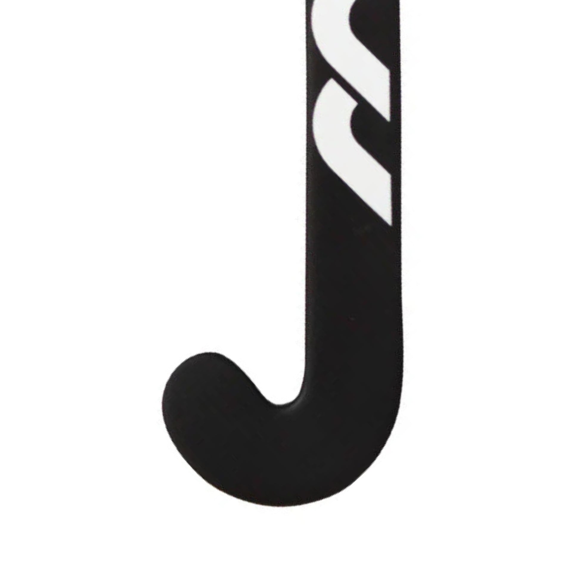 Black hockey stick on a white background