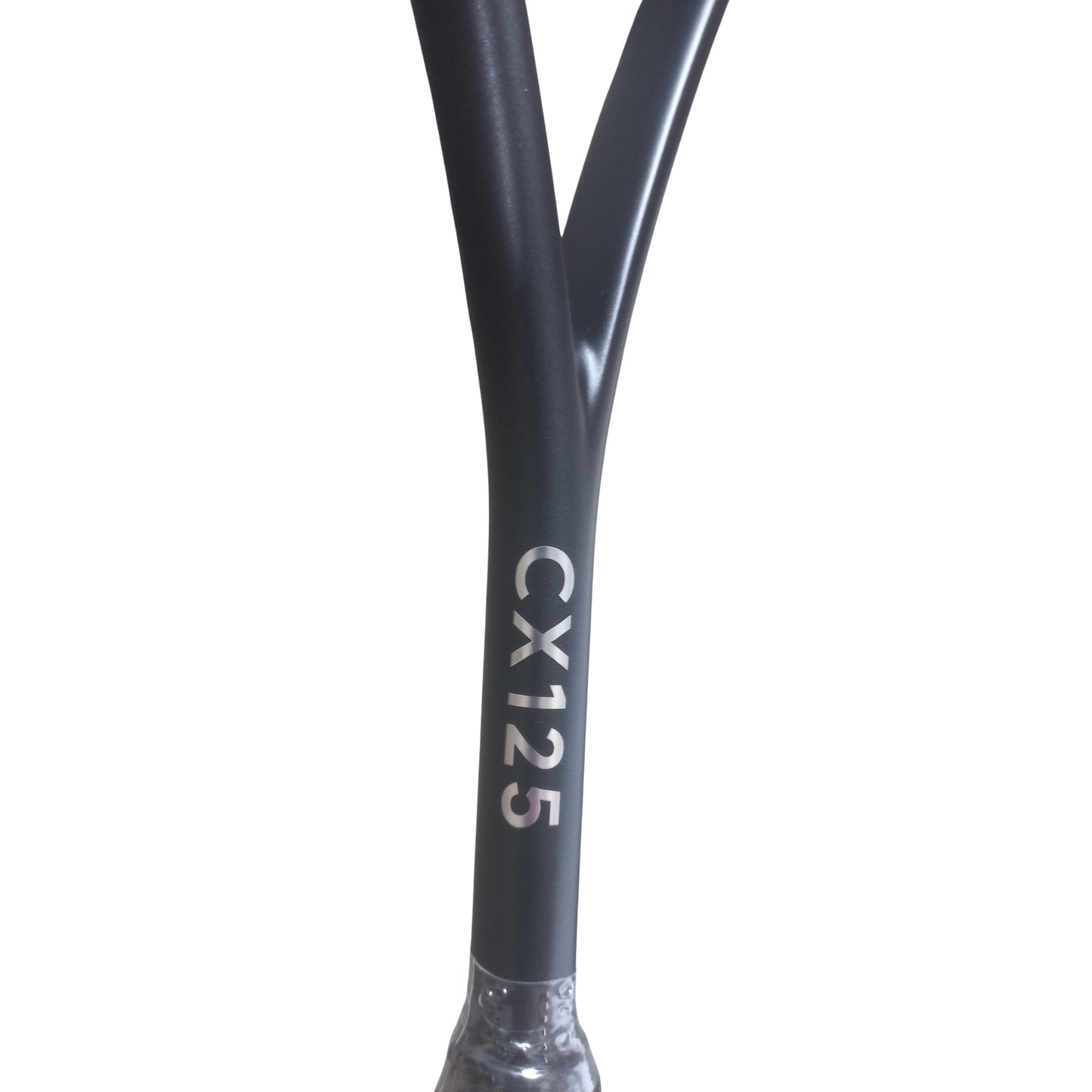 Black Dunlop squash racket frame with 'CX125' branding on a white background