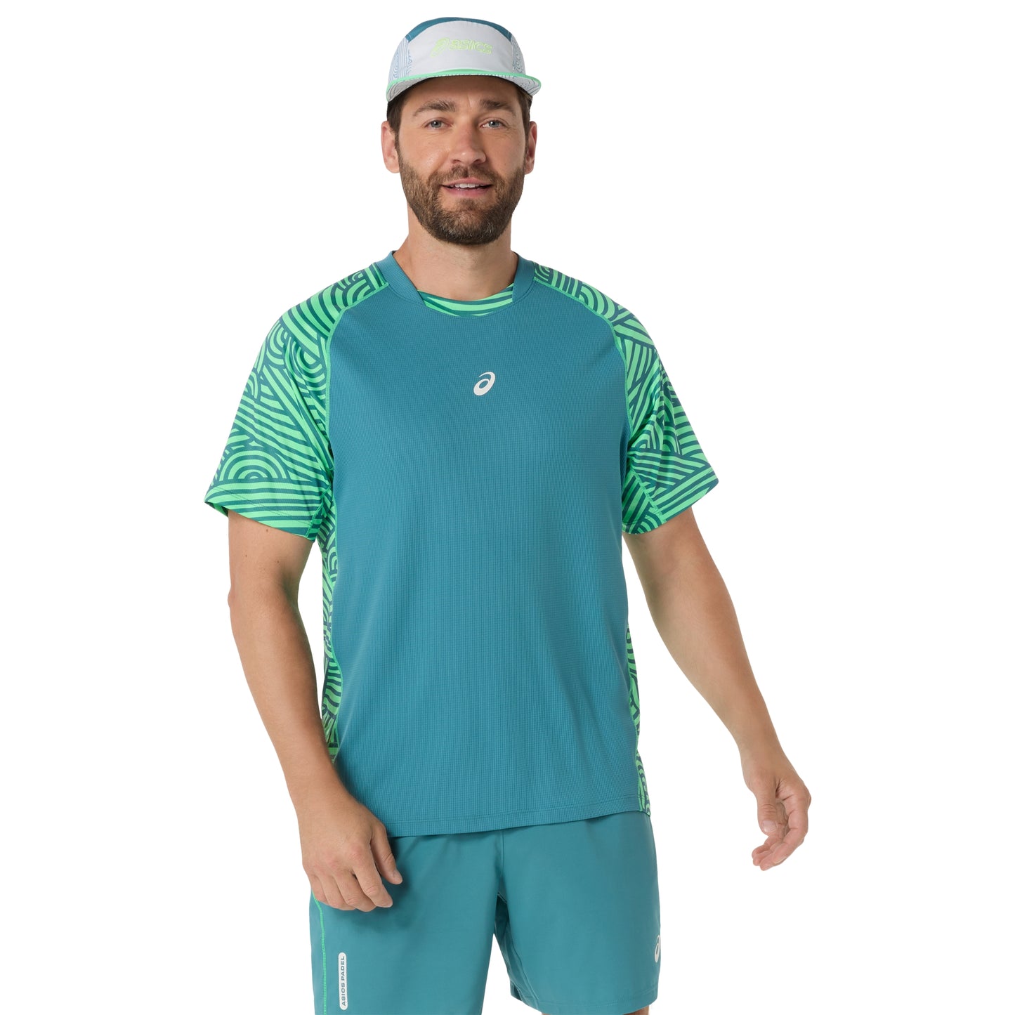 ASICS SHIRT TEE PADEL COURT PRINT MN MISTY PINE/VITAL GREEN (SS26)