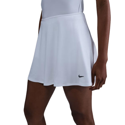 White tennis skirt with Nike logo on a white background