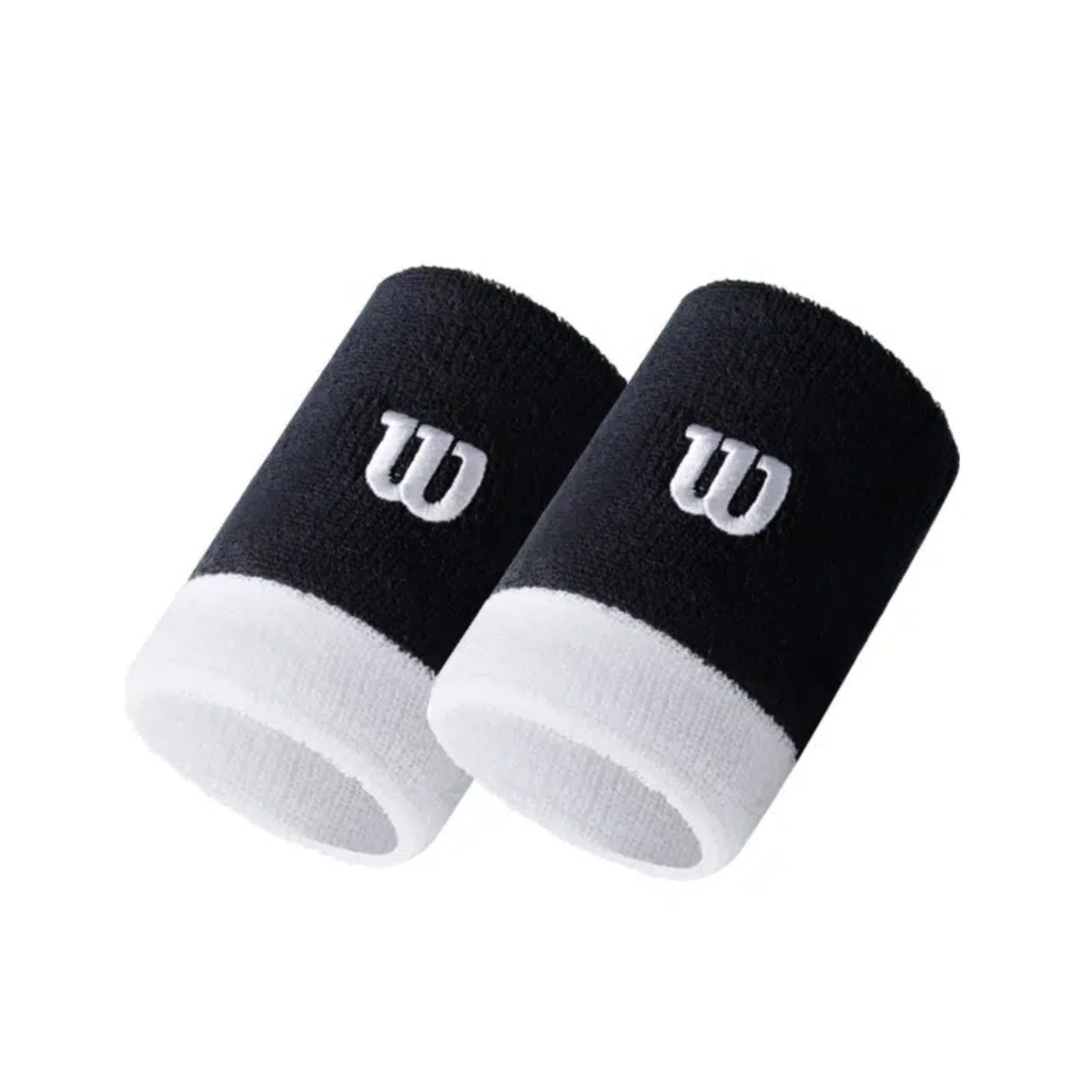 WILSON WRISTBANDS WIDE BLACK (2) (SS24)