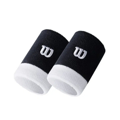 WILSON WRISTBANDS WIDE BLACK (2) (SS24)