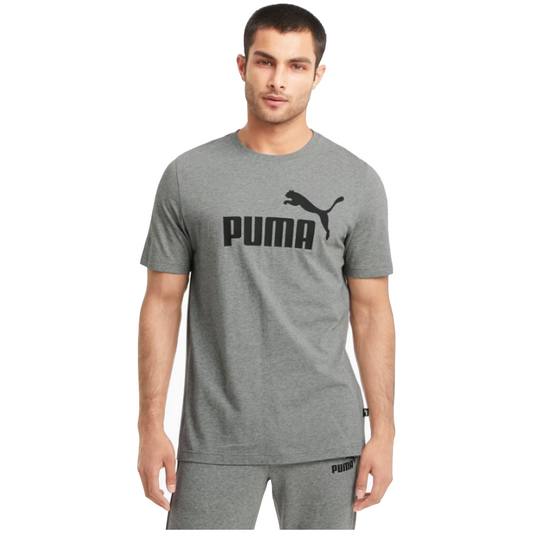 PUMA SHIRT TEE ESS LOGO GRAY HEATHER (AW24)