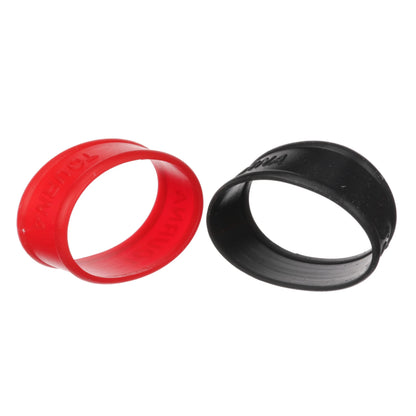 Red and black rubber grip bands with 'Tourna' branding on a white background