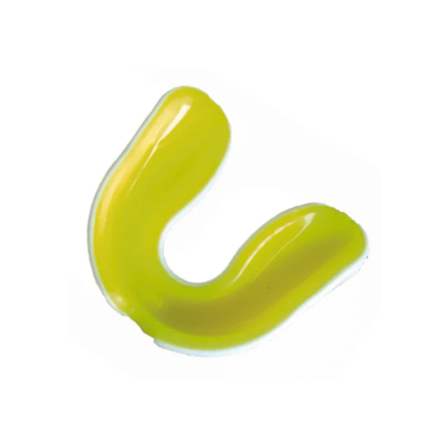 Yellow mouthguard on a white background