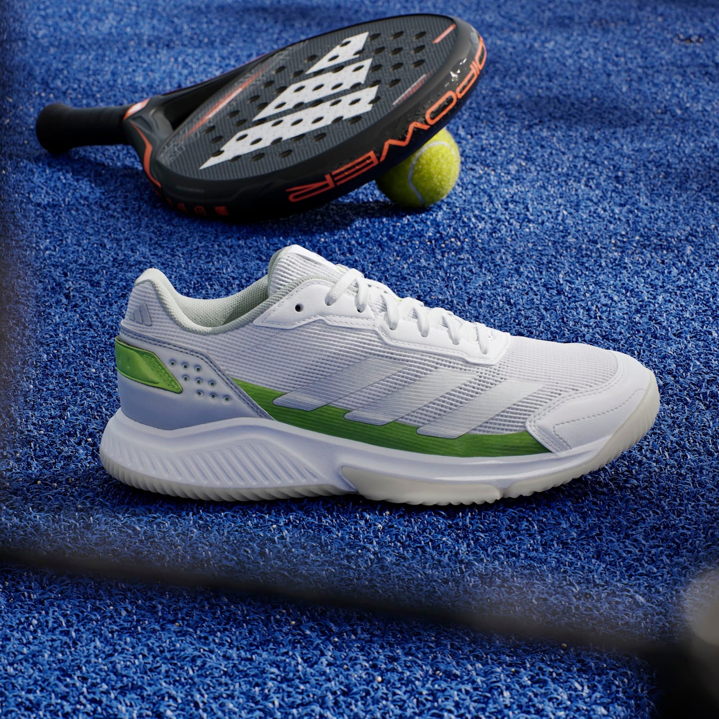 ADIDAS SHOE PADEL COURTQUICK WN WHITE/SILVER/LUCID LEMON (AW25)