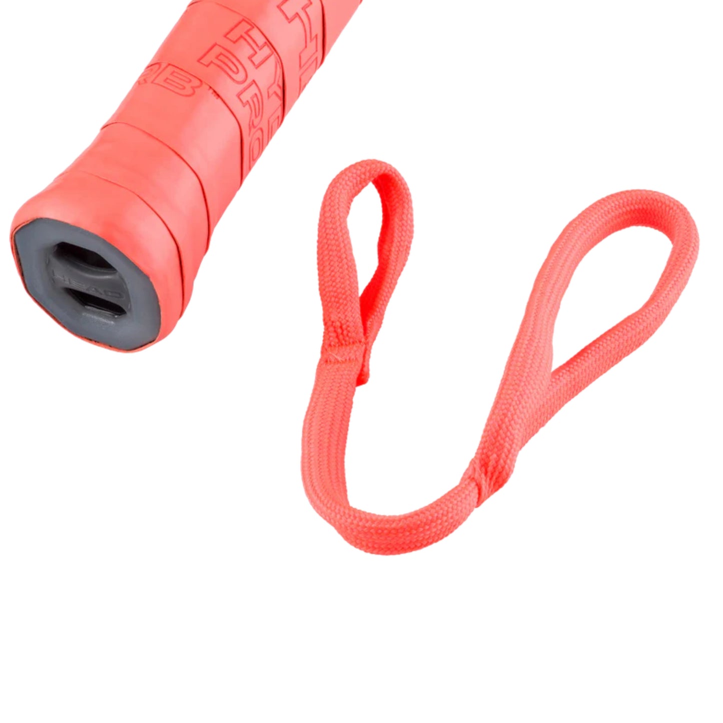 Red Head Radical padel racket grip with a matching red strap on a white background
