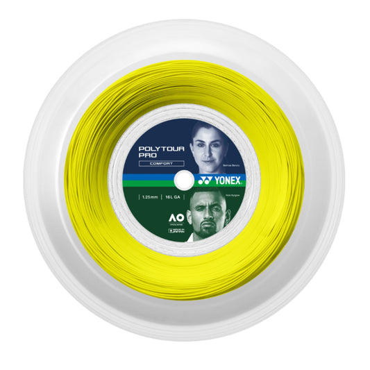 YONEX STRING POLYTOUR PRO 1.25MM 16G FLASH YEL REEL