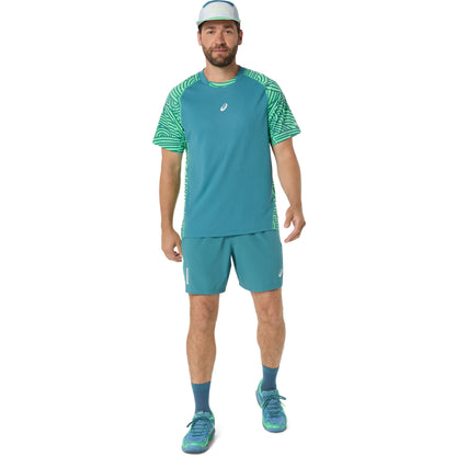 ASICS SHIRT TEE PADEL COURT PRINT MN MISTY PINE/VITAL GREEN (SS26)